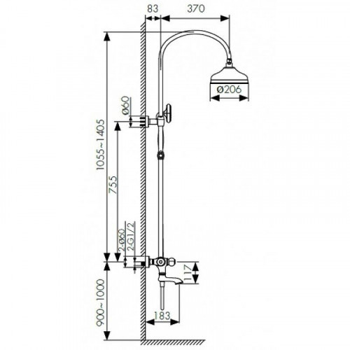 Душевая система Kaiser Aria 03182 с термостатом Хром
