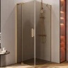 Душевой уголок Cezares Slider 90x80 SLIDER-AH-1-80-80/90-BR-BORO профиль Брашированное золото стекло бронзовое