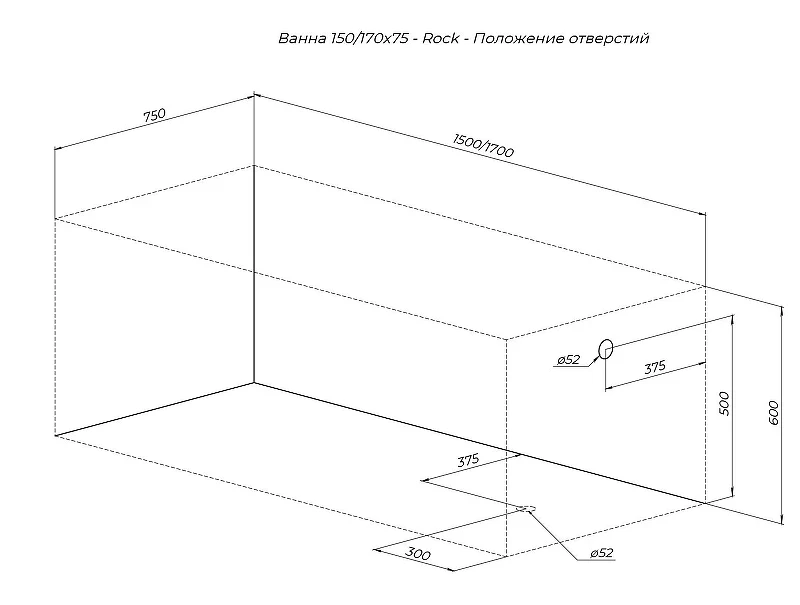 Акриловая ванна Logan Rock 170x75 335753 цвет Белый