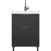 Тумба под раковину Corozo Терра 60 SD-00001324 Графит матовый МДФ / ЛДСП