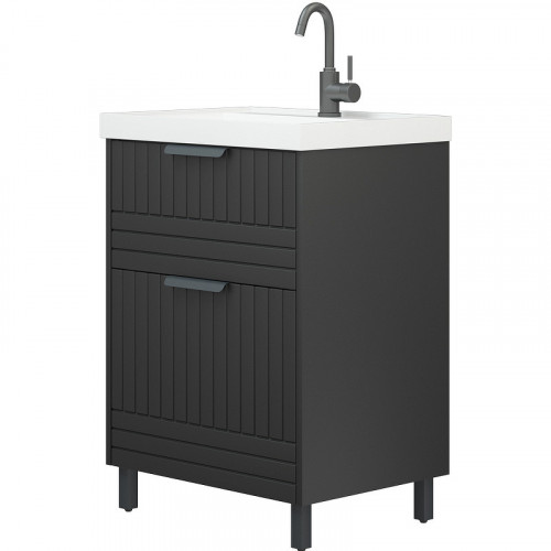 Тумба под раковину Corozo Терра 60 SD-00001324 Графит матовый МДФ / ЛДСП