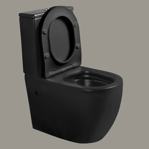 Унитаз компакт Ceruttispa Orlter MB CT9866 Черный матовый с бачком и сиденьем Микролифт фаянс напольный