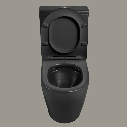 Унитаз компакт Ceruttispa Orlter MB CT9866 Черный матовый с бачком и сиденьем Микролифт фаянс напольный