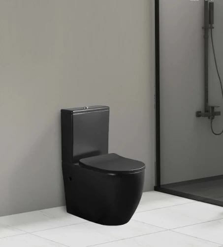Унитаз компакт Ceruttispa Orlter MB CT9866 Черный матовый с бачком и сиденьем Микролифт фаянс напольный