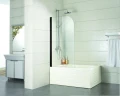 Шторка на ванну Azario Merrit 80 AZ-NF6211 800 BLACK профиль Черный стекло прозрачное