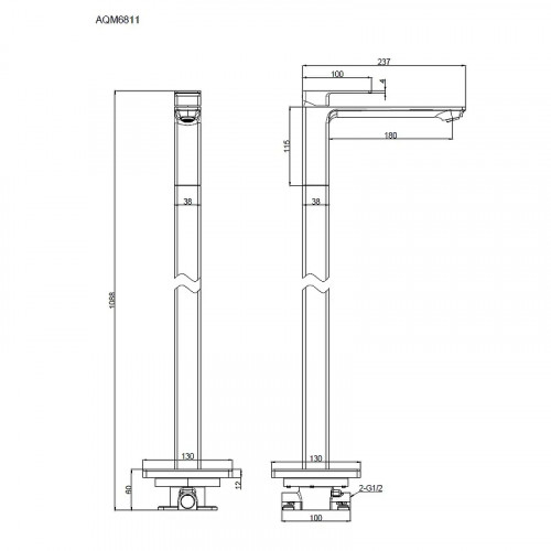 Смеситель для раковины AQUAme Savona AQM6811BG цвет Золото шлифованное