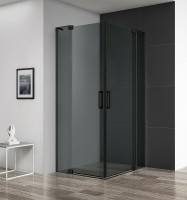 Душевой уголок Cezares Slider 100x80 SLIDER-AH-2-70/80-90/100-GRIGIO-NERO профиль Черный матовый стекло тонированное