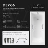 Чугунная ванна Vinsent Veron Devon 175x70 VDV1757045H/VH0012CH цвет Белый с квадратными хромированными ручками