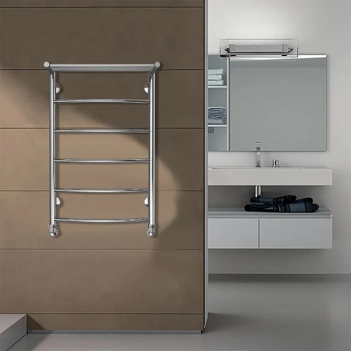 Водяной полотенцесушитель Azario Verona 500x800 П8 AZ04158P с полкой, нижнее/диагональное подключение, G 1/2 Хром