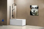 Шторка на ванну Vincea VSB 80x140 VSB-11800CLGM профиль Вороненая сталь стекло прозрачное