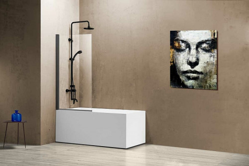 Шторка на ванну Vincea VSB 80x140 VSB-11800CLGM профиль Вороненая сталь стекло прозрачное