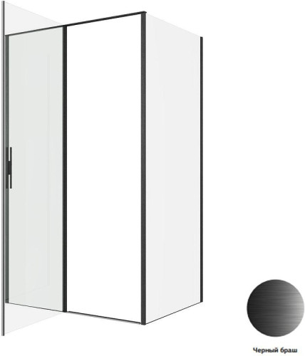 Душевой уголок Allen Brau Priority 120x90 3.31033.BBA+3.31045.BBA цвет профиля Черный браш стекло прозрачное