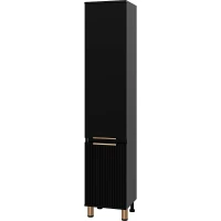Шкаф пенал Brevita Enfida 35 L ENF-05035-020L Черный матовый МДФ / ЛДСП