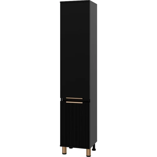 Шкаф пенал Brevita Enfida 35 L ENF-05035-020L Черный матовый МДФ / ЛДСП