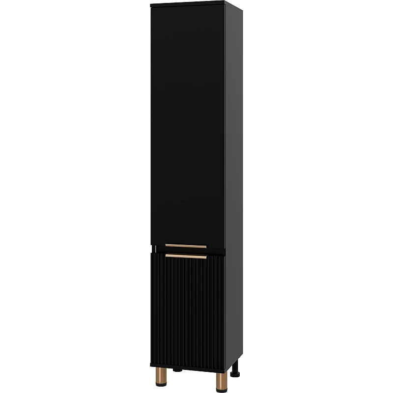 Шкаф пенал Brevita Enfida 35 L ENF-05035-020L Черный матовый МДФ / ЛДСП