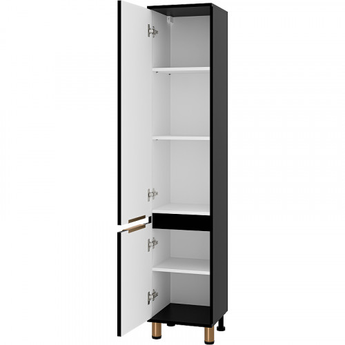 Шкаф пенал Brevita Enfida 35 L ENF-05035-020L Черный матовый МДФ / ЛДСП