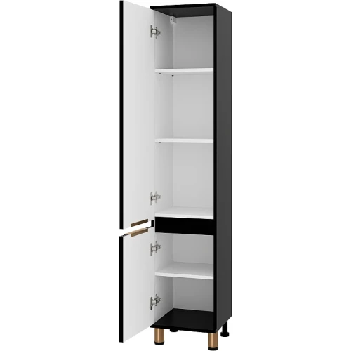 Шкаф пенал Brevita Enfida 35 L ENF-05035-020L Черный матовый МДФ / ЛДСП