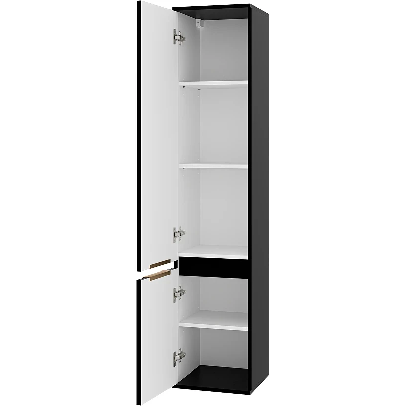 Шкаф пенал Brevita Enfida 35 L ENF-05035-020L Черный матовый МДФ / ЛДСП