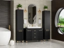Шкаф пенал Brevita Enfida 35 L ENF-05035-020L Черный матовый МДФ / ЛДСП