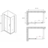 Душевой уголок Abber Schwarzer Diamant 140x50 AG301405-S505 профиль Хром стекло прозрачное