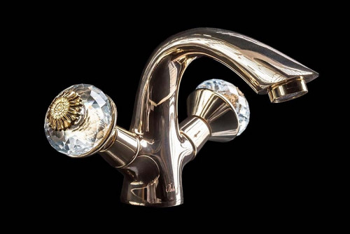 Смеситель для раковины Boheme Flora 291-FL Золото латунь