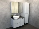 Зеркальный шкаф Comforty Сорренто 90 00-00001968 Светло серый МДФ / ЛДСП, стекло
