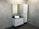 Зеркальный шкаф Comforty Сорренто 90 00-00001968 Светло серый МДФ / ЛДСП, стекло