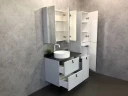 Зеркальный шкаф Comforty Сорренто 90 00-00001968 Светло серый МДФ / ЛДСП, стекло