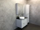 Зеркальный шкаф Comforty Сорренто 90 00-00001968 Светло серый МДФ / ЛДСП, стекло