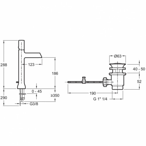 Смеситель для раковины Jacob Delafon Toobi E8990-BN Полированный никель латунь