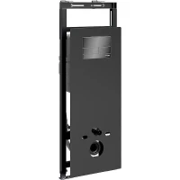 Инсталляция WasserKRAFT Salm 27TLT.010.ME.BL.PB04 для унитаза Черное стекло с клавишей смыва Черный глянец