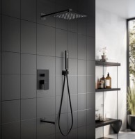 Душевая система Aquatek Либра AQ1673MB Черная матовая латунь встраиваемый