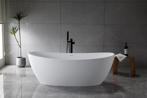 Ванна из искусственного камня BelBagno Уникальность (Unique) 180х85 BB-UNIQUE-180-85-64-SSB цвет Белый матовый