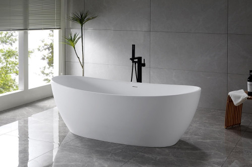 Ванна из искусственного камня BelBagno Уникальность (Unique) 180х85 BB-UNIQUE-180-85-64-SSB цвет Белый матовый