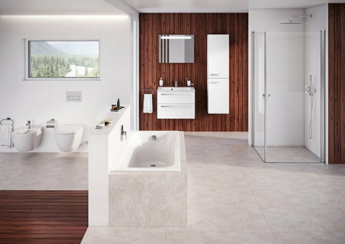 Шкаф пенал Ravak SB Chrome 39 R X000000967 подвесной Капучино Белый МДФ / ЛДСП