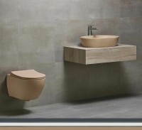 Унитаз биде beWash Bogen 88303673 подвесной Бежевый матовый с сиденьем Микролифт фарфор подвесной