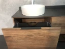Тумба с раковиной Comforty Порто 120-1 00-00000828 подвесная Дуб темно-коричневый МДФ / ЛДСП