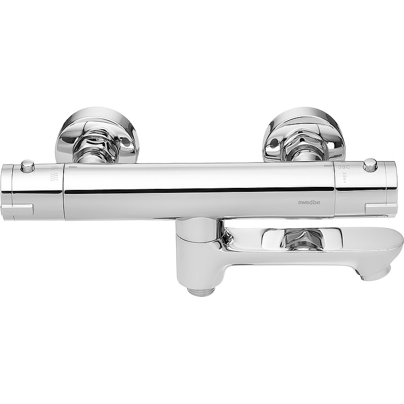Смеситель для ванны Swedbe Mercury 9045 с термостатом Хром латунь на стену