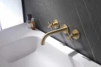 Смеситель для раковины Abber Wasser Kreis AF81122G Золото матовое латунь встраиваемый