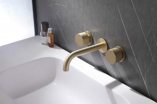 Смеситель для раковины Abber Wasser Kreis AF81122G Золото матовое латунь встраиваемый