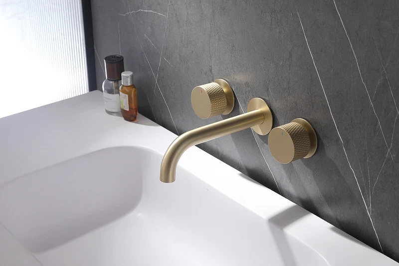 Смеситель для раковины Abber Wasser Kreis AF81122G Золото матовое латунь встраиваемый