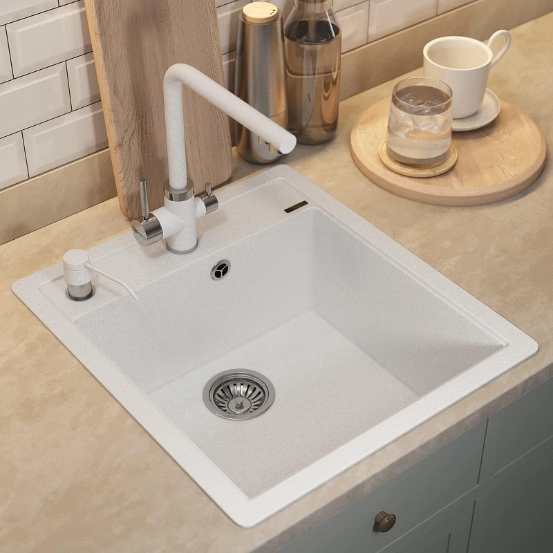 Кухонная мойка Uperwood Quartz Premium UPD-07-01 46 3910202124 цвет Белый матовый