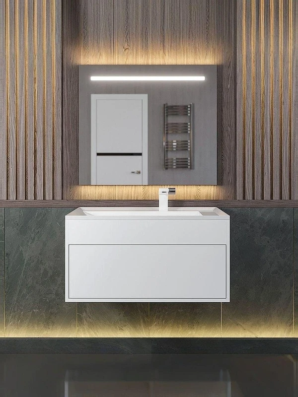 Тумба под раковину Uperwood Lotus Premium 80 39340205460 подвесная цвет Белый матовый