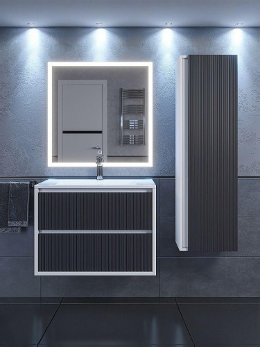 Шкаф пенал Uperwood Next Premium 35 2950205311 подвесной цвет Белый матовый Графит матовый