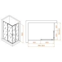 Душевой уголок RGW Passage PA-040B 120x80 3508104082-14 профиль Черный стекло прозрачное