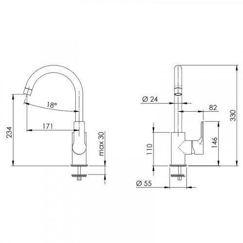 Смеситель для кухни Remer Energy EY72 Хром латунь