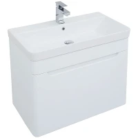 Тумба с раковиной Aquanet София 80 212587 подвесная Белый глянец МДФ / ЛДСП