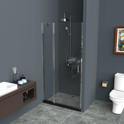 Душевая дверь BelBagno Uno 90 UNO-B-12-30+60-C-Cr профиль Хром стекло прозрачное