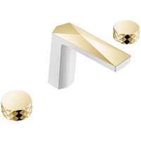 Смеситель для раковины Boheme Venturo 150-WG-DIAMOND Белый Золото латунь