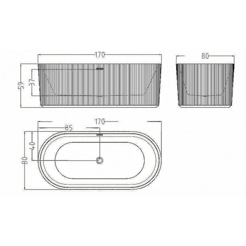 Акриловая ванна Esbano Tortuga 170x80 ESVATORTW Белая без гидромассажа